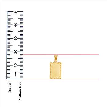14K Yellow Gold Plain Stamp Pendant - 18 mm X 13 mm