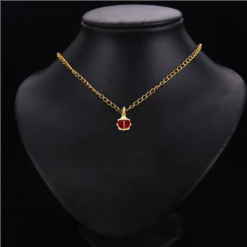 14K Yellow Gold Lady Bug Enamel Pendant - 16 mm X 15 mm