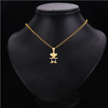 14K Yellow Gold Birthstone Cubic zirconia Girl Pendant - September