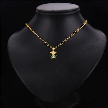 14K Yellow Gold Birthstone Cubic zirconia Girl Pendant - December