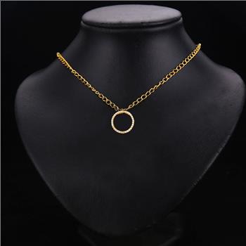 14K Yellow Gold Journey Circle of Life Cubic Zirconia Pendant - 18 mm X 18 mm