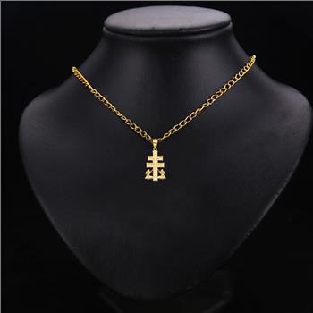 14K Yellow Gold Jesus Crucifix Cross with Angel Religious Pendant - 28 mm X 15 mm