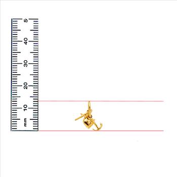 14K Yellow Gold Faith, Hope, and Charity Lucky Charm Pendant with 0.9mm Singapore Chain - 16''