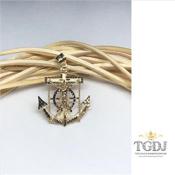 14K  Yellow Gold Mariner Crucufix Pendant