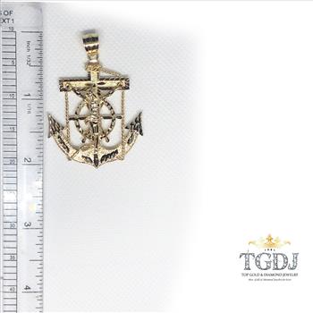 14K  Yellow Gold Mariner Crucufix Pendant