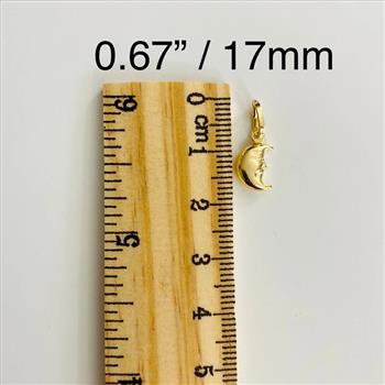 14K Yellow Gold Hollow Moon Pendant