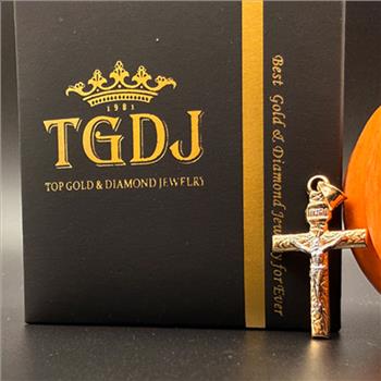 14K Two Tone Gold Mashed Crucufix Pendant