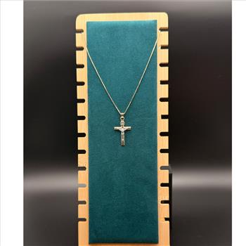 14K Two Tone Gold Mashed Crucufix Pendant
