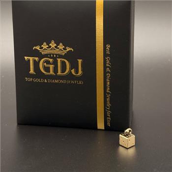 14K Yellow Gold Hollow Dice Pendant
