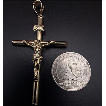 14K Yellow Gold Crucufix  Pendant