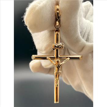 14K Yellow Gold Crucufix Pendant