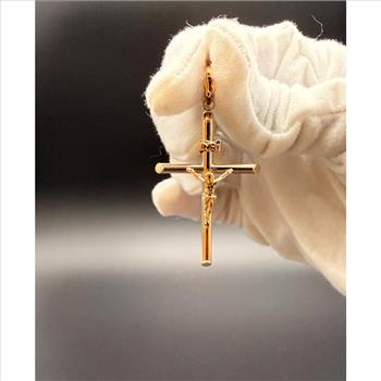 14K Yellow Gold Crucufix Pendant