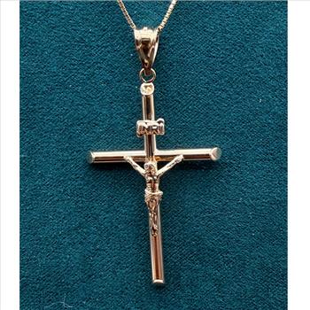 14K Yellow Gold Crucufix Pendant