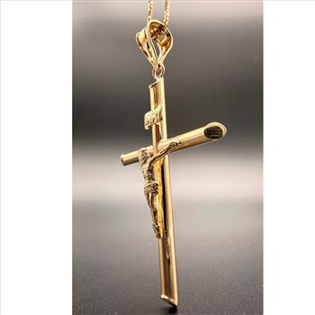 14K Yellow Gold Crucufix Pendant