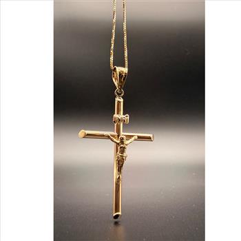 14K Yellow Gold Crucufix Pendant