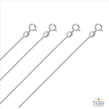 14K White Gold 0.5mm Box Chain - 22''