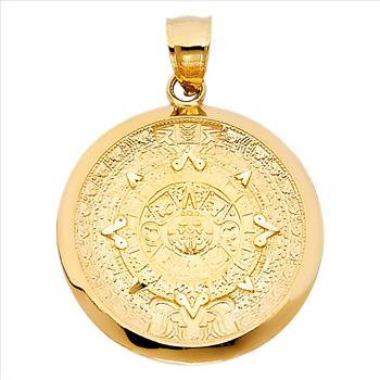 Gold Aztec Charm Mayan Calendar Pendant, 1
