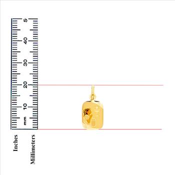 14K Yellow Gold Communion Enamel Picture Religious Pendant - 20 mm x 12 mm
