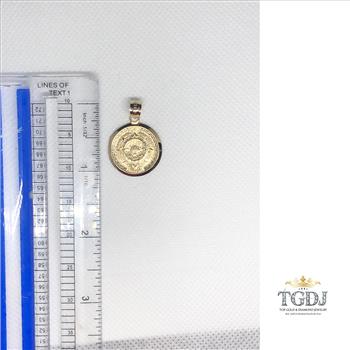 Gold Aztec Charm Mayan Calendar Pendant, 0.8