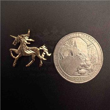14K Yellow Gold Unicorn Pendant