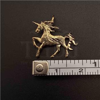 14K Yellow Gold Unicorn Pendant