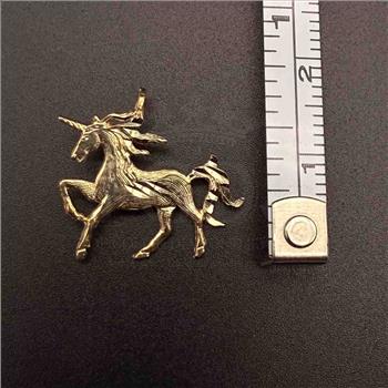 14K Yellow Gold Unicorn Pendant