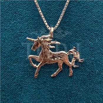 14K Yellow Gold Unicorn Pendant