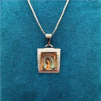 14K Yellow Gold Virgin De Guadalupe Picture Pendant