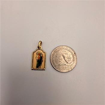 14K Yellow Gold St. Jude Thaddeus Picture Pendant