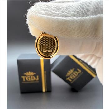 14K Yellow Gold SAC Red Heart of Jesus Picture Pendant