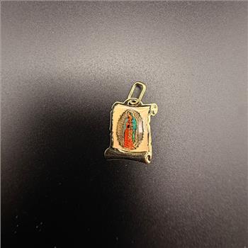 14K Yellow Gold Virgin De Guadalupe Picture Pendant