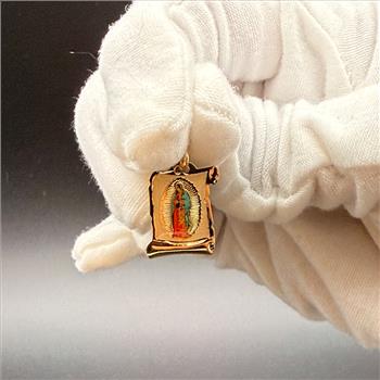 14K Yellow Gold Virgin De Guadalupe Picture Pendant