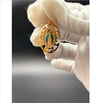 14K Yellow Gold Milagrosa Picture Pendant