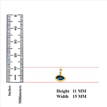 14K Yellow Gold Evil Eye Pendant