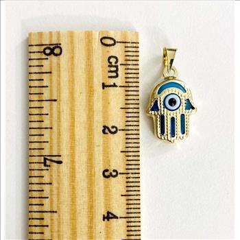 14K Yellow Gold Evil Eye Hamsa Pendant