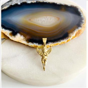 14K Yellow Gold Angel Pendant