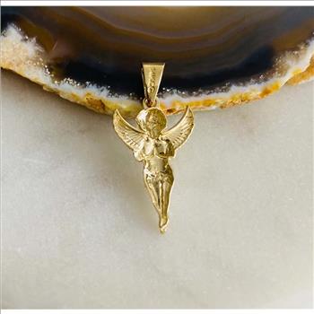 14K Yellow Gold Angel Pendant