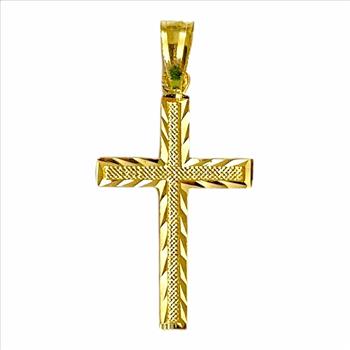 14K Yellow Gold Cross Pendant