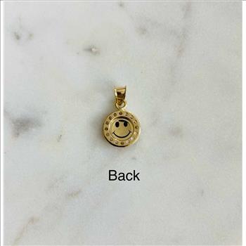 14K Yellow Gold cubic zirconia Smallile Pendant