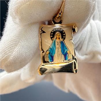 14K Yellow Gold Milagrosa Picture Pendant