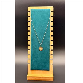 14K Yellow Gold St. Christopher Round Medal Pendant