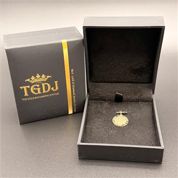 14K Yellow Gold St. Christopher Round Medal Pendant