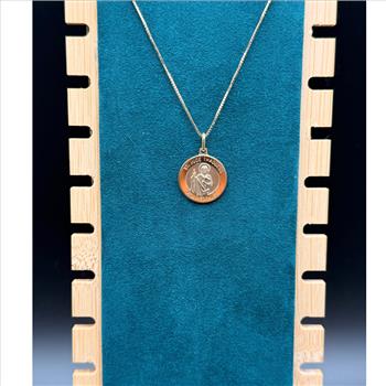 14K Yellow Gold St. Jude Round Medal Pendant