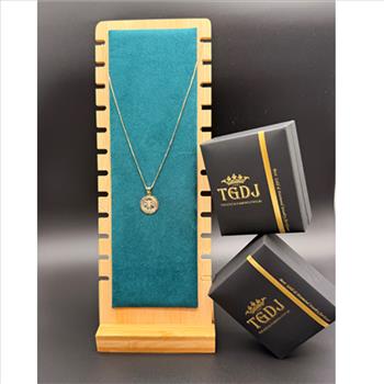 14K Two Tone Gold Religious Stamp Pendant