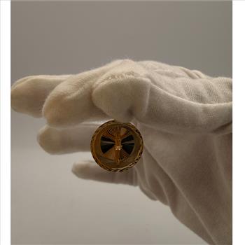 14K Yellow Gold Religious Stamp Pendant