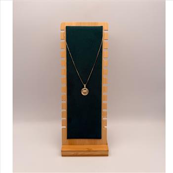 14K Yellow Gold Religious Stamp Pendant