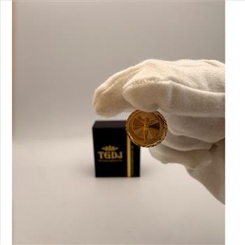 14K Yellow Gold Religious Stamp Pendant