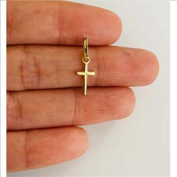 14K Yellow Gold Solid Latin Cross