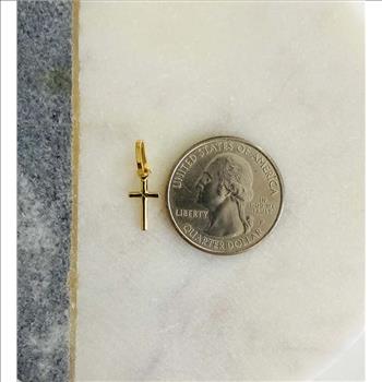 14K Yellow Gold Solid Latin Cross