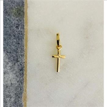14K Yellow Gold Solid Latin Cross